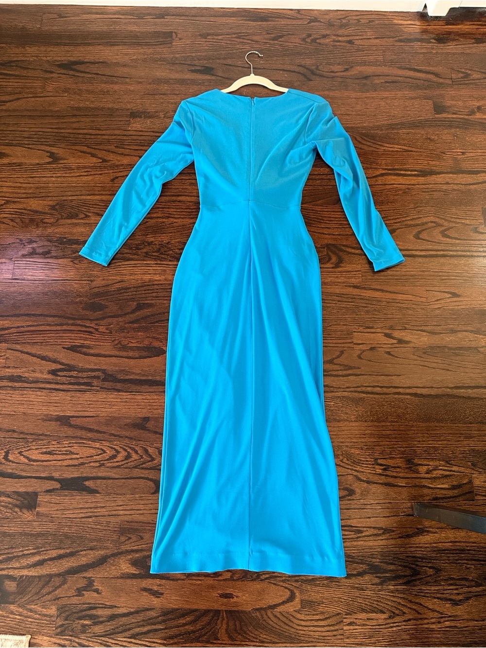 Solace London Women's Long Sleeve Turquoise Knot-Front Maxi Dress - Picture 3 of 4